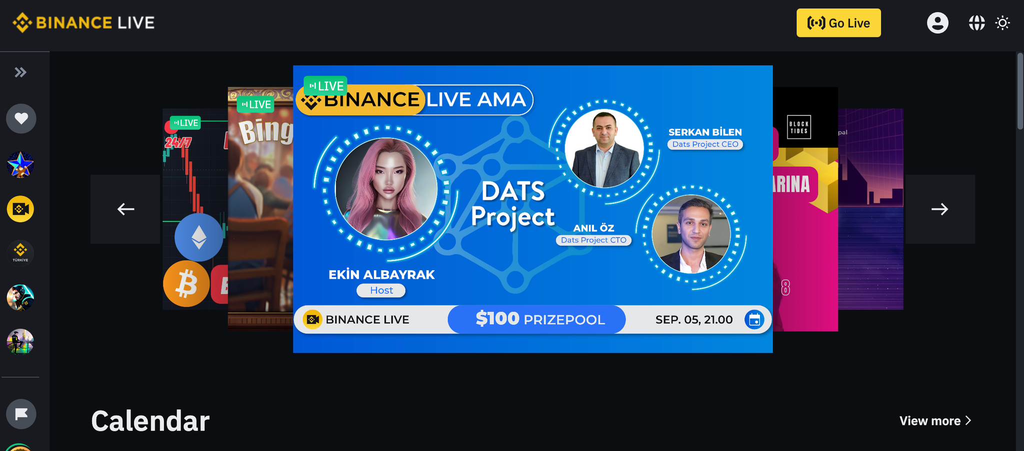 Binance Live Broadcasts, Ekin Albayrak